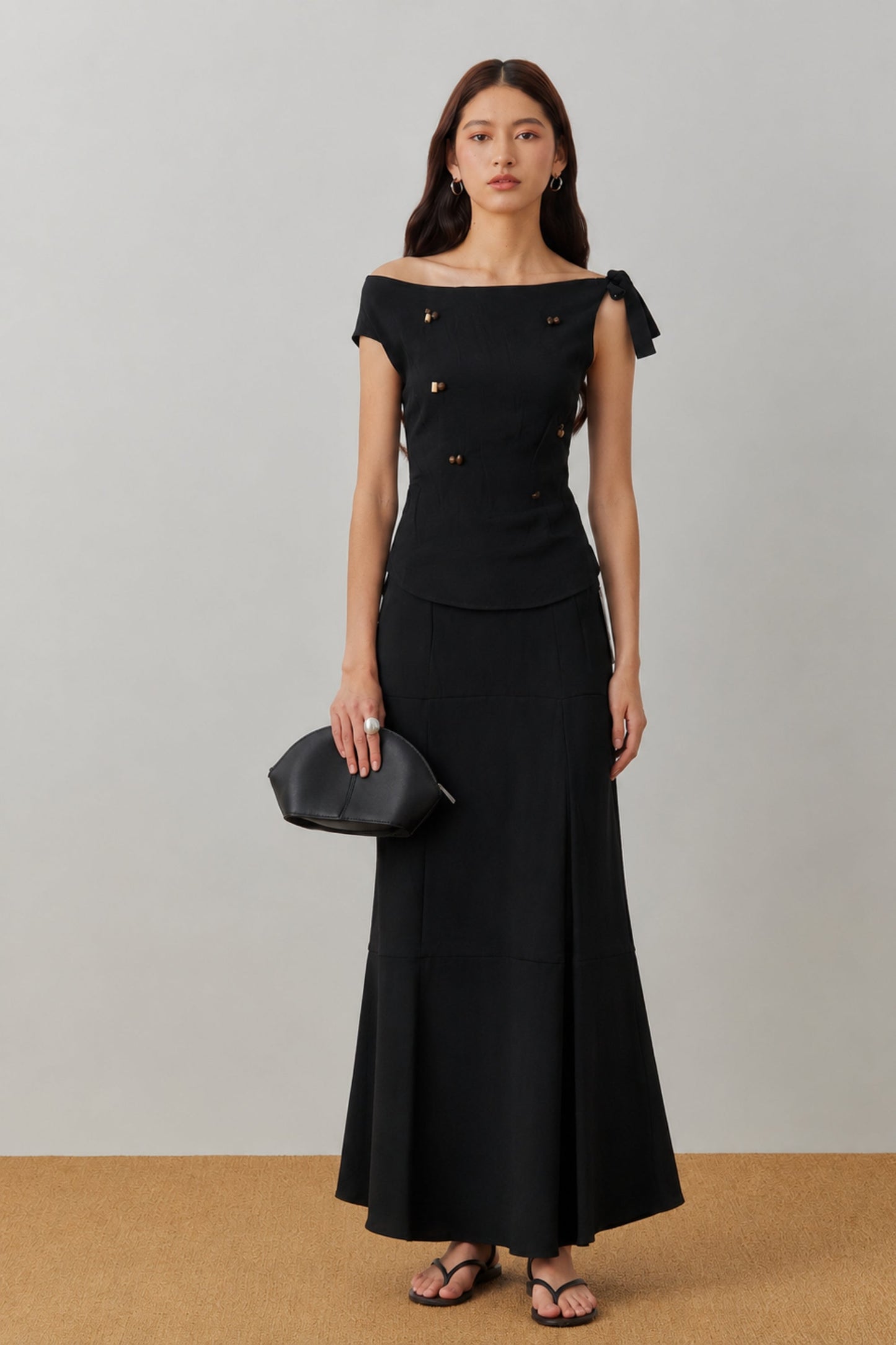 Noir Boat Neck Linen Co-ord