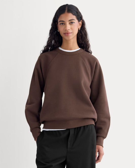 Luxe Fleece Raglan Crewneck | Dark Chocolate