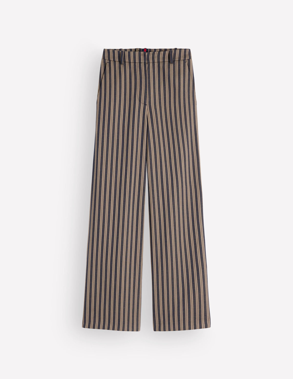 Belgravia Tailored Trousers-Navy, Camel Stripe