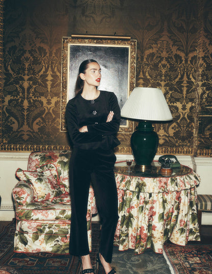 Canonbury Velvet Trousers-Black