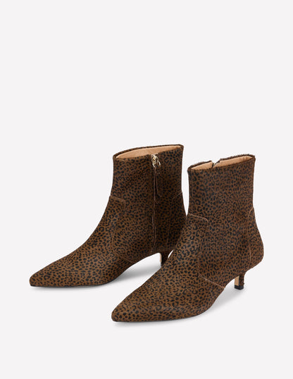 Isobel Kitten Heel Ankle Boots-Mini Leopard