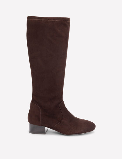 Flat Stretch Boots-Chocolate