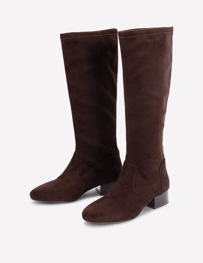 Flat Stretch Boots-Chocolate