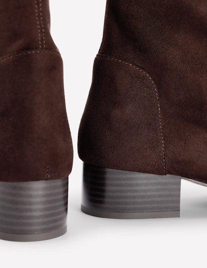 Flat Stretch Boots-Chocolate