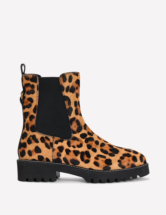 Jessie Chunky Chelsea Boots-Leopard