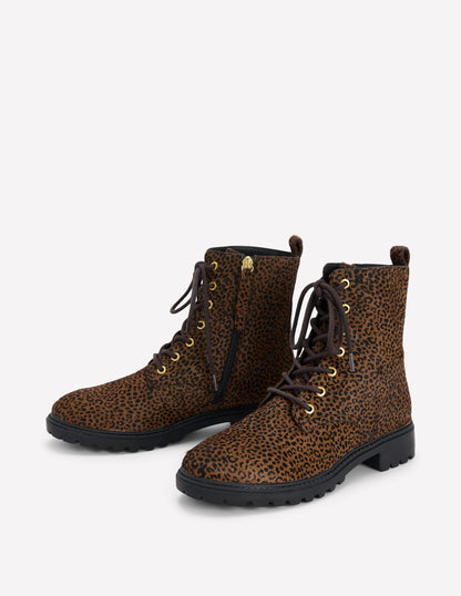 Alex Lace Up Ankle Boots-Mini Leopard