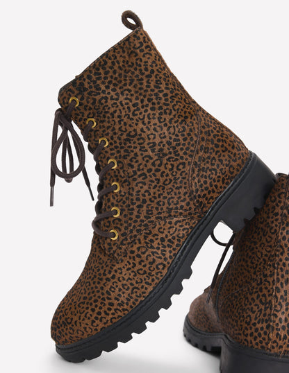 Alex Lace Up Ankle Boots-Mini Leopard