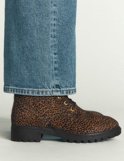 Alex Lace Up Ankle Boots-Mini Leopard