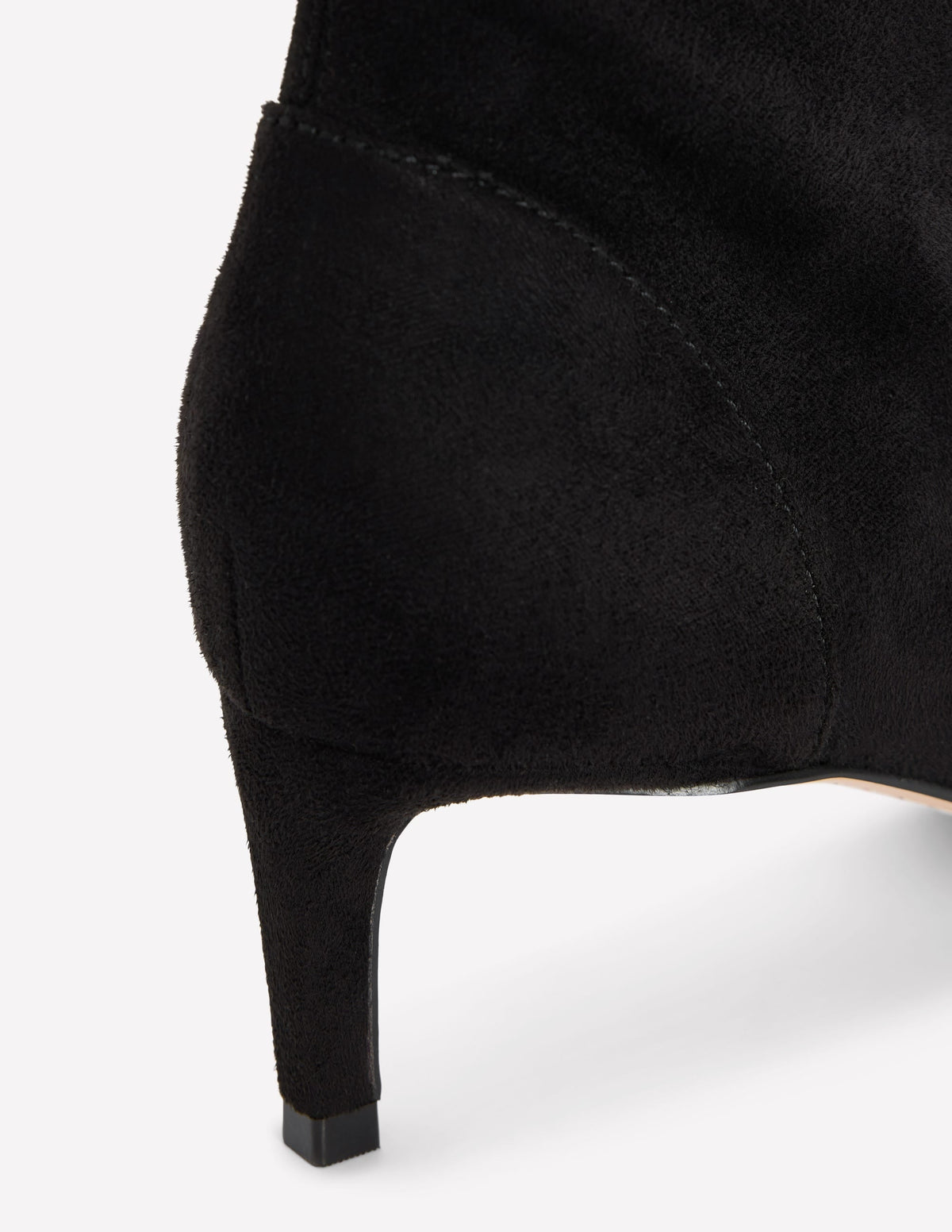 Stretch Kitten Heel Boots-Black