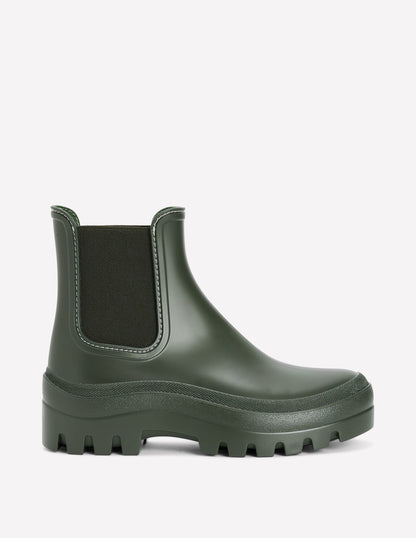 Chunky Chelsea Wellie Boots-Khaki