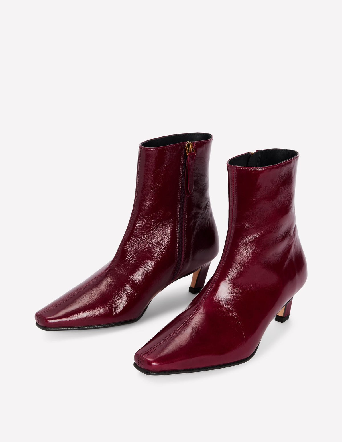 Chisel Toe Ankle Boots-Oxblood