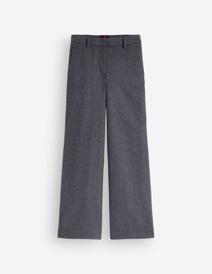 Belgravia Wool Blend Trousers-Blue Herringbone