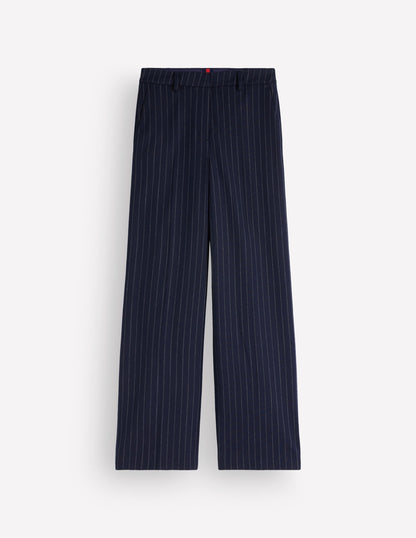 Belgravia Wool Blend Trousers-Navy Pinstripe