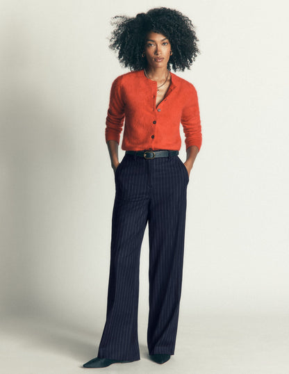 Belgravia Wool Blend Trousers-Navy Pinstripe
