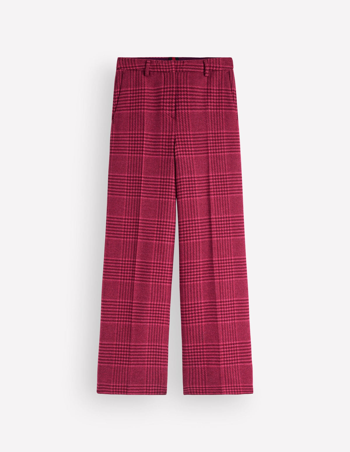 Belgravia Wool Blend Trousers-Pink and Maroon Check