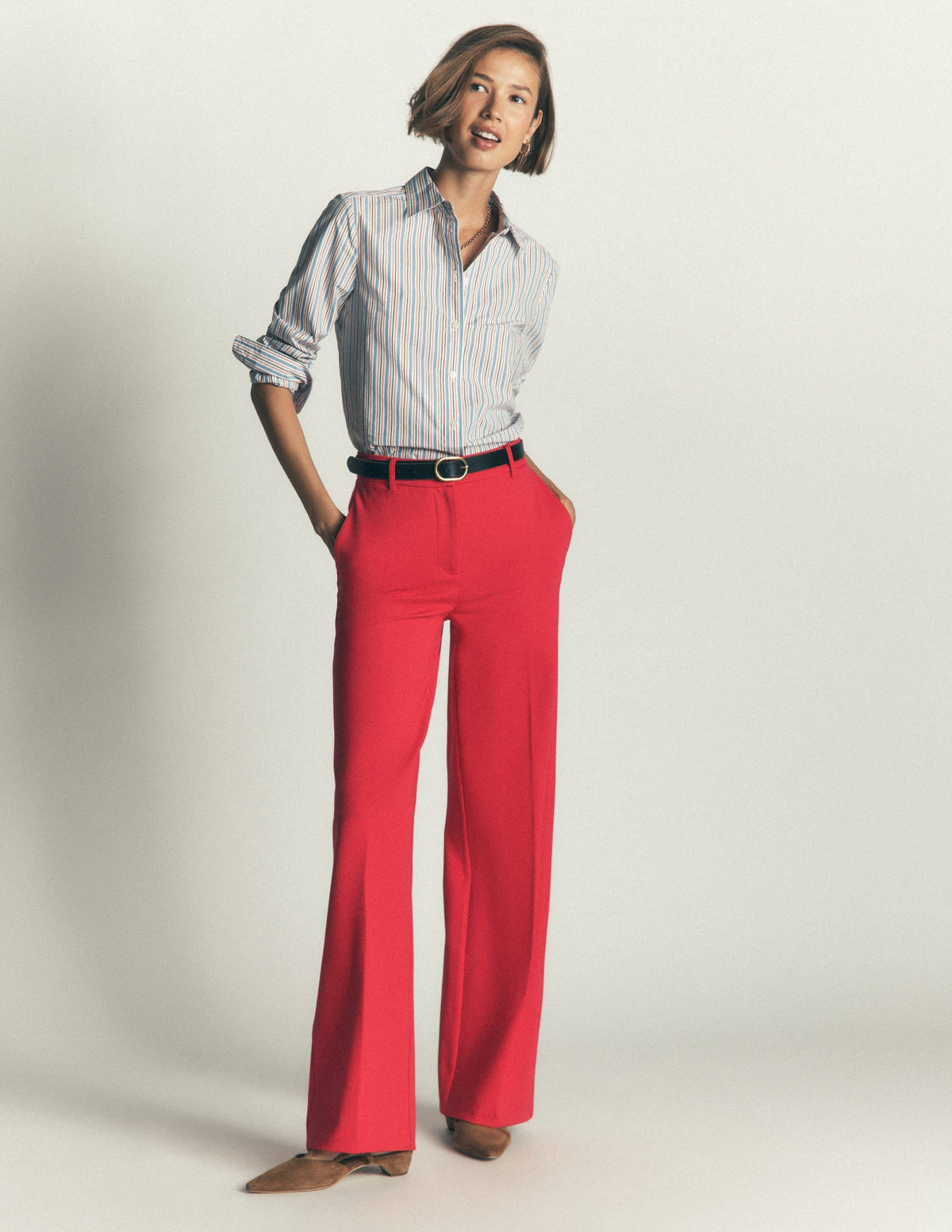 Belgravia Ponte Trousers-Royal Red