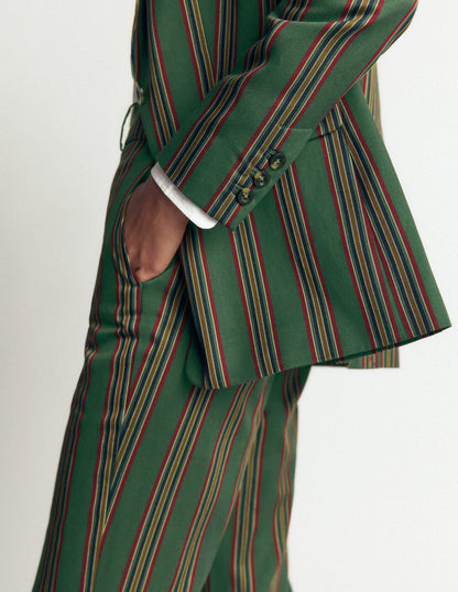 Canonbury Tailored Trousers-Green Stripe