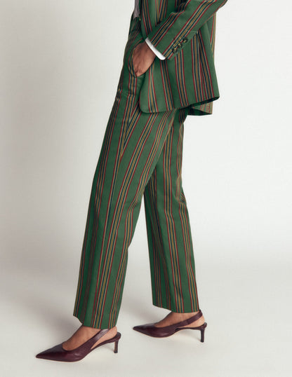 Canonbury Tailored Trousers-Green Stripe