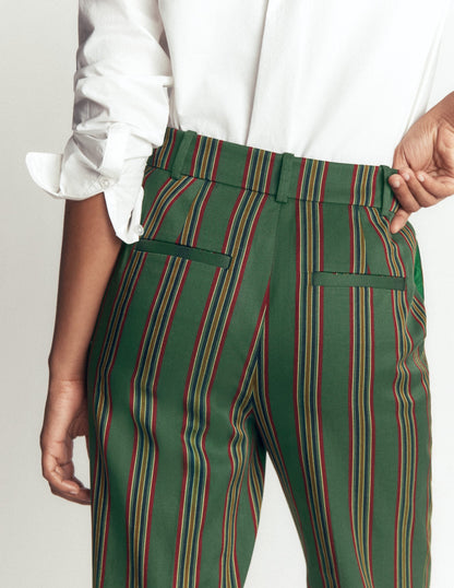 Canonbury Tailored Trousers-Green Stripe