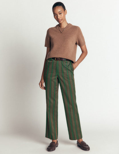 Canonbury Tailored Trousers-Green Stripe