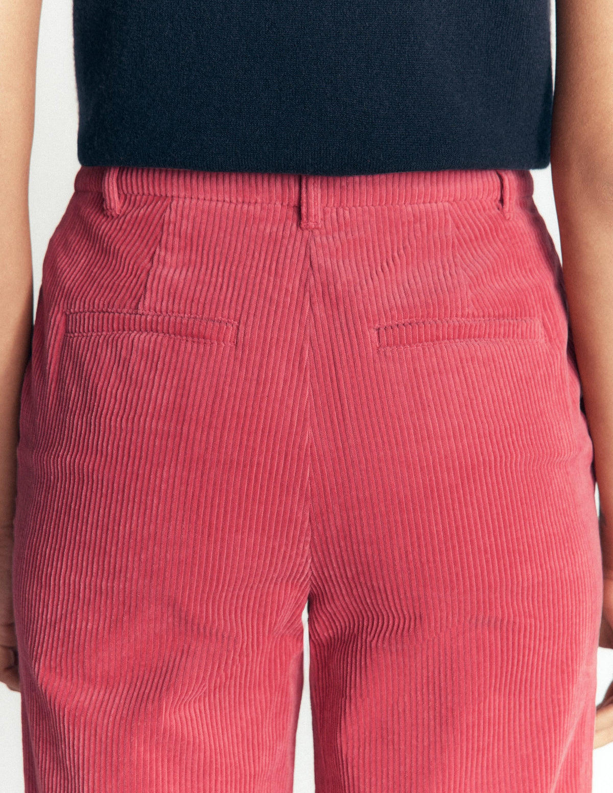 Fitzrovia Cord Column Trousers-Cherry Blush