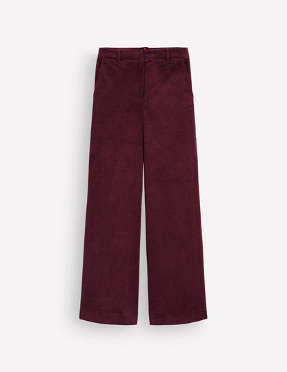 Belgravia Cord Trousers-Dark Crimson