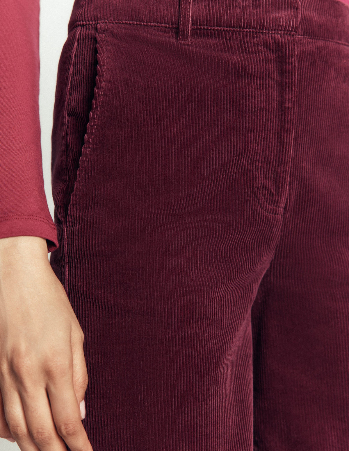 Belgravia Cord Trousers-Dark Crimson