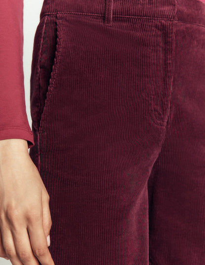 Belgravia Cord Trousers-Dark Crimson