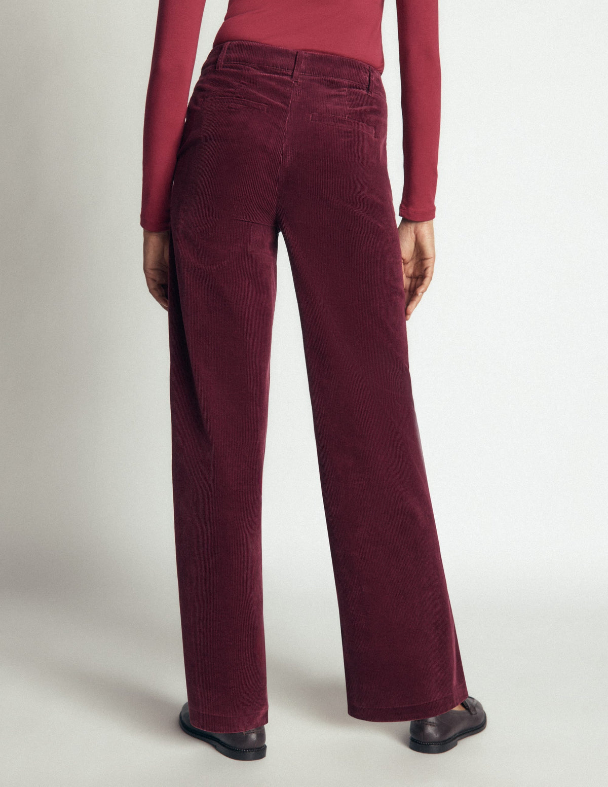 Belgravia Cord Trousers-Dark Crimson
