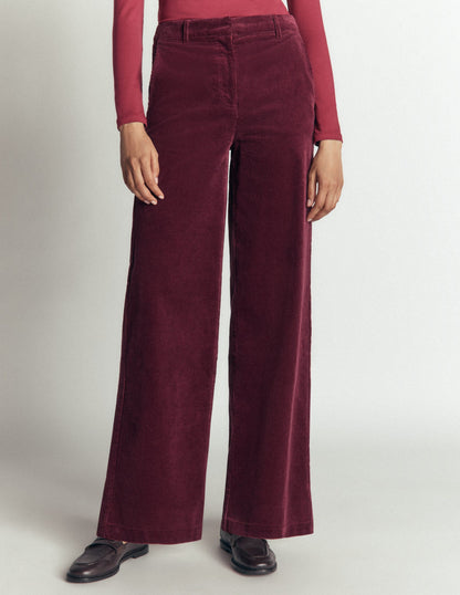 Belgravia Cord Trousers-Dark Crimson