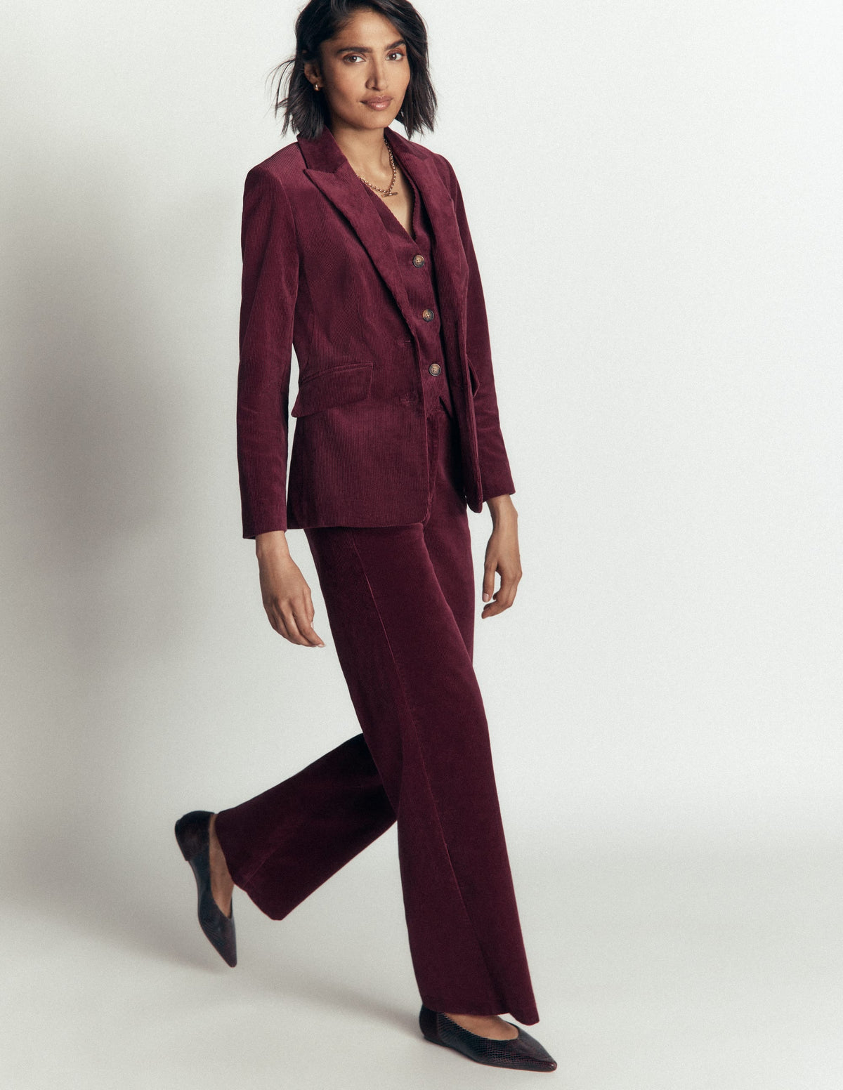 Belgravia Cord Trousers-Dark Crimson