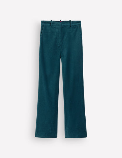 Fitzrovia Velvet Trousers-Teal Ocean