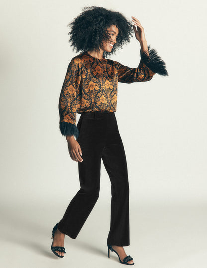 Canonbury Velvet Trousers-Black