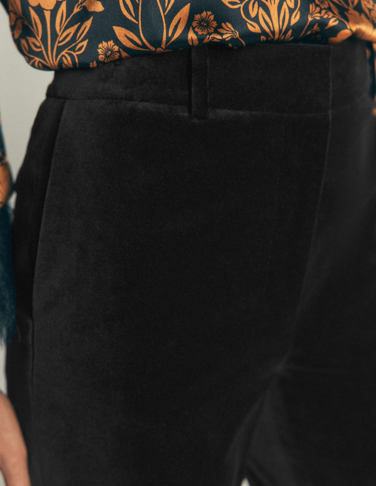 Canonbury Velvet Trousers-Black