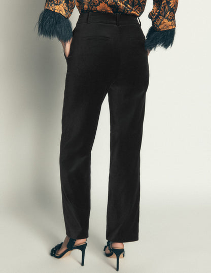 Canonbury Velvet Trousers-Black