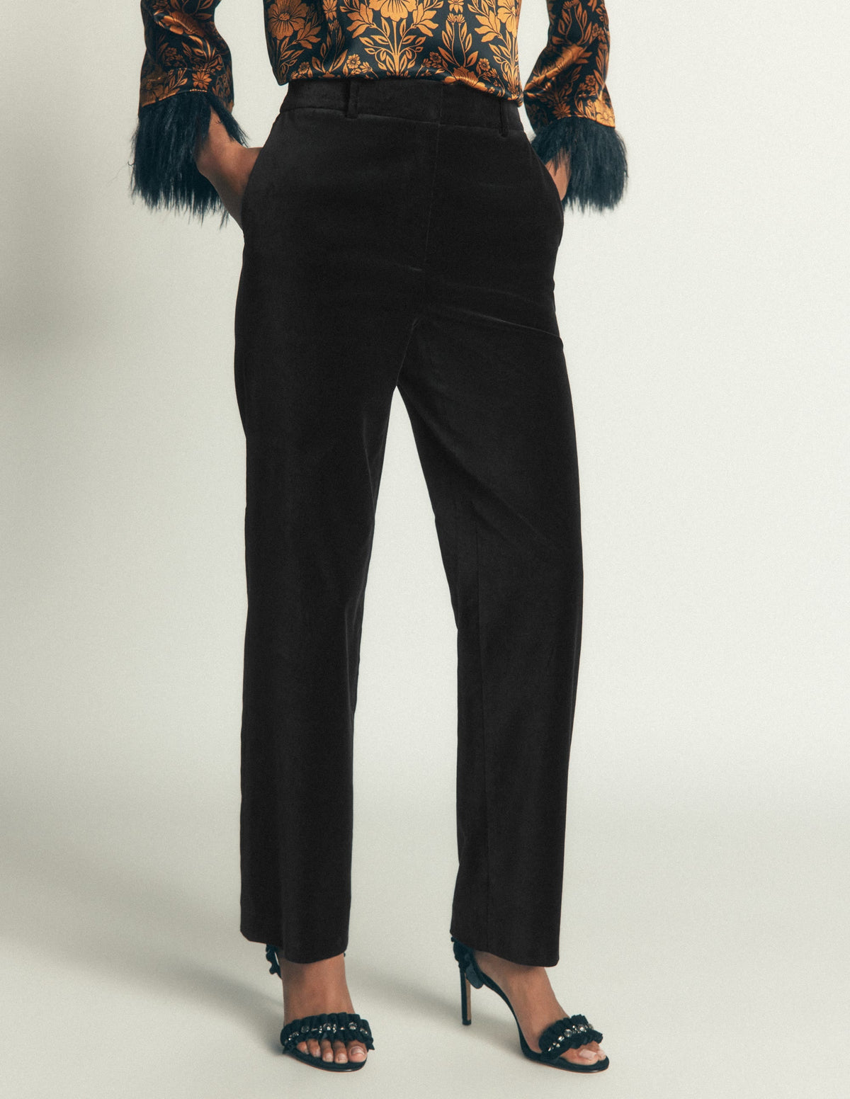 Canonbury Velvet Trousers-Black
