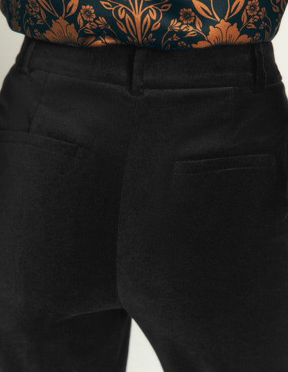 Canonbury Velvet Trousers-Black