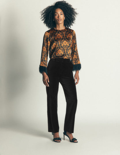 Canonbury Velvet Trousers-Black