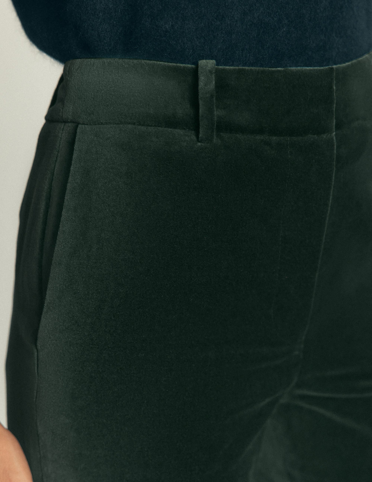 Canonbury Velvet Trousers-Midnight Emerald