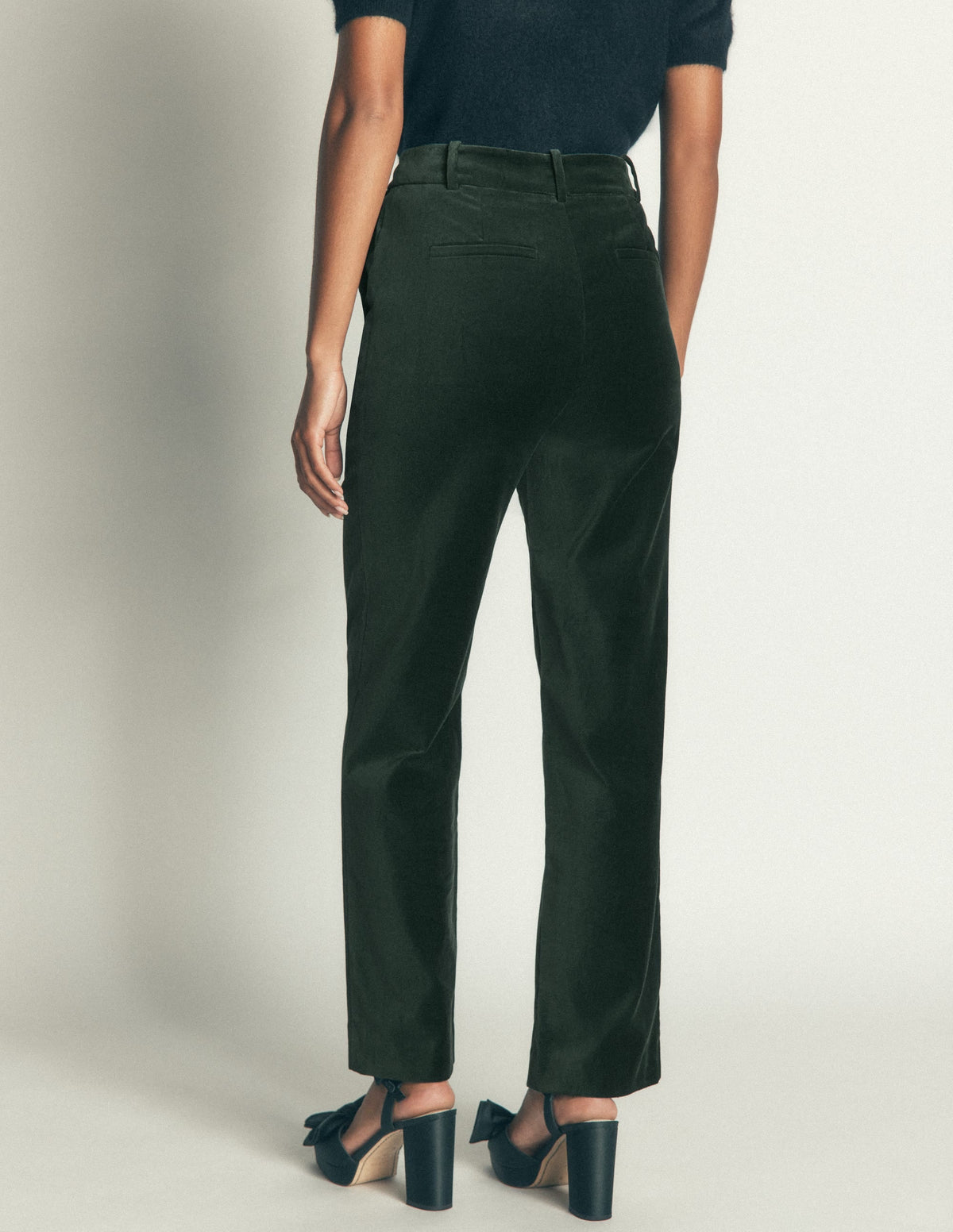Canonbury Velvet Trousers-Midnight Emerald