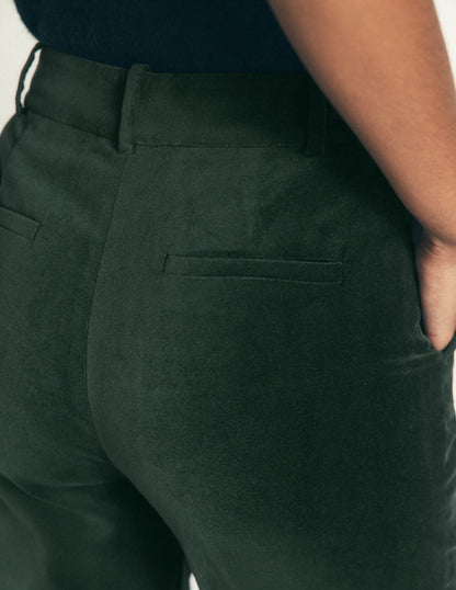 Canonbury Velvet Trousers-Midnight Emerald