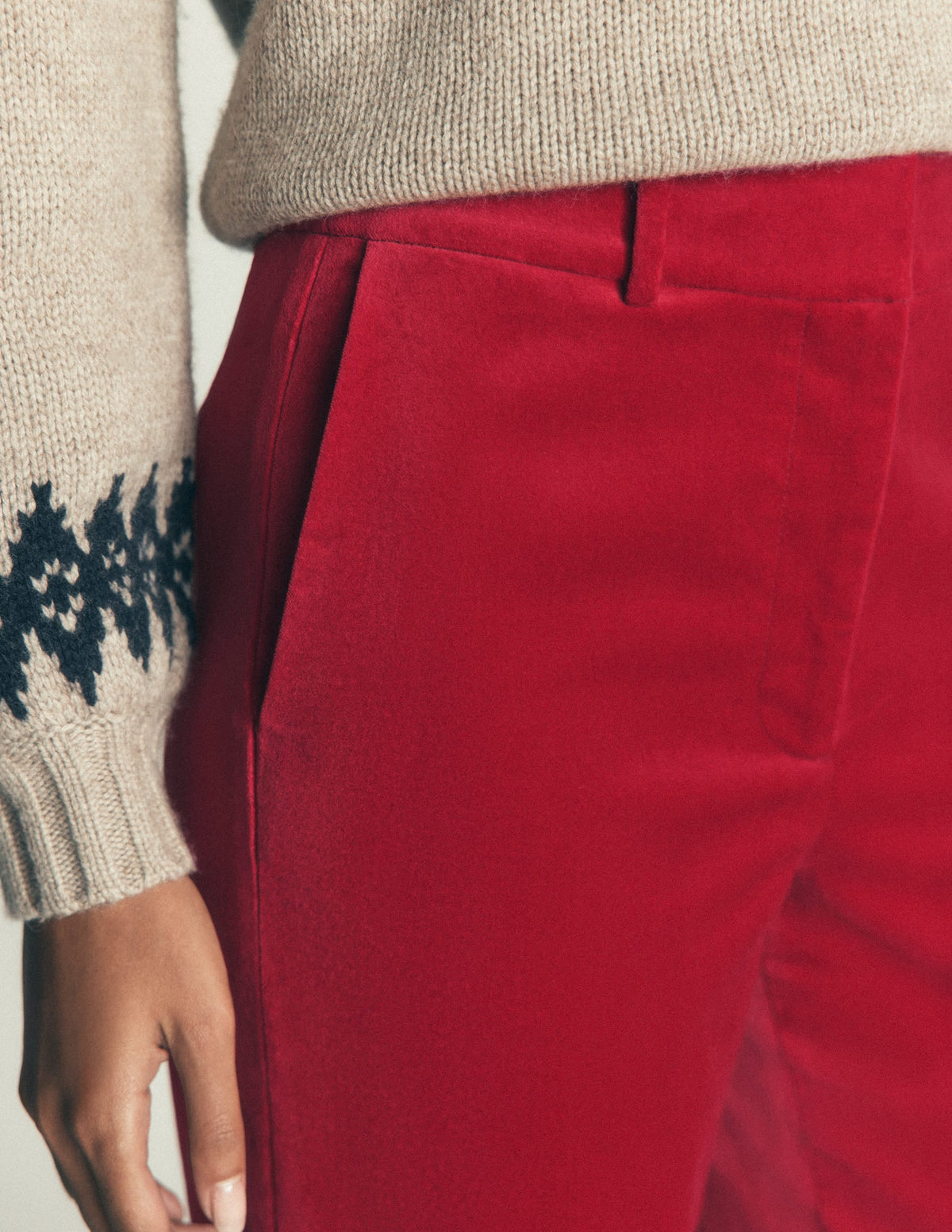 Canonbury Velvet Trousers-Savvy Red