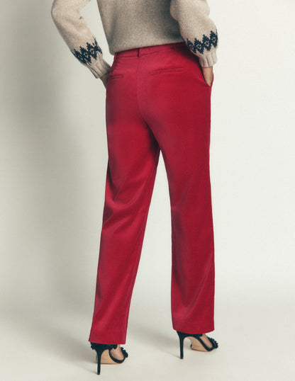 Canonbury Velvet Trousers-Savvy Red