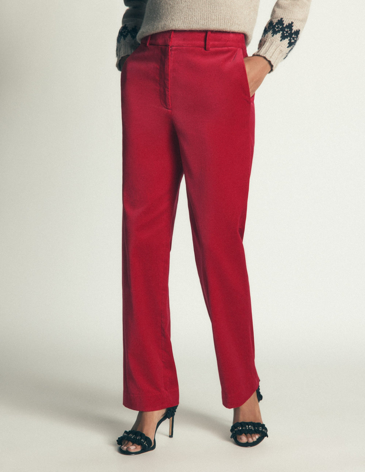 Canonbury Velvet Trousers-Savvy Red