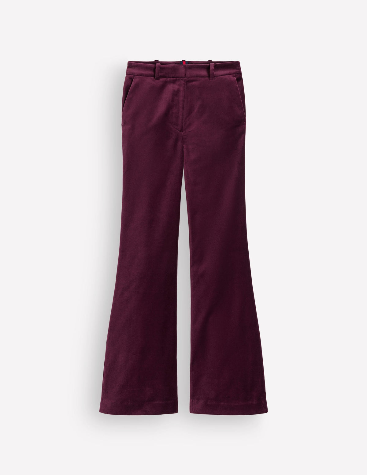 Flare Velvet Trousers-Deep Cherry
