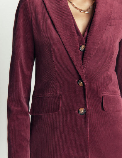 Stamford Cord Blazer-Dark Crimson
