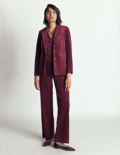 Stamford Cord Blazer-Dark Crimson