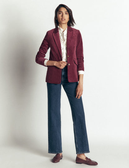 Stamford Cord Blazer-Dark Crimson