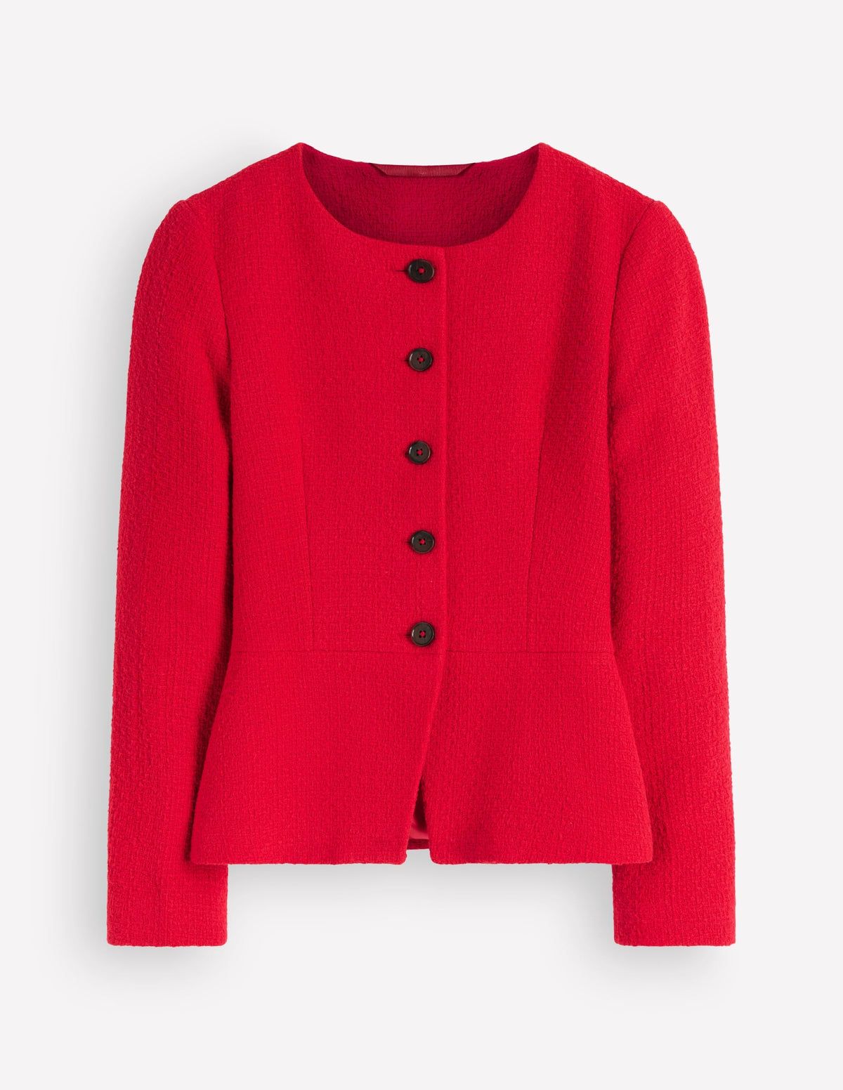 Collarless Tailored Blazer-Poppy Red