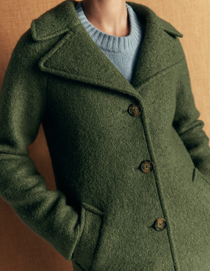 Cotswold Wool Coat-Hunter Green
